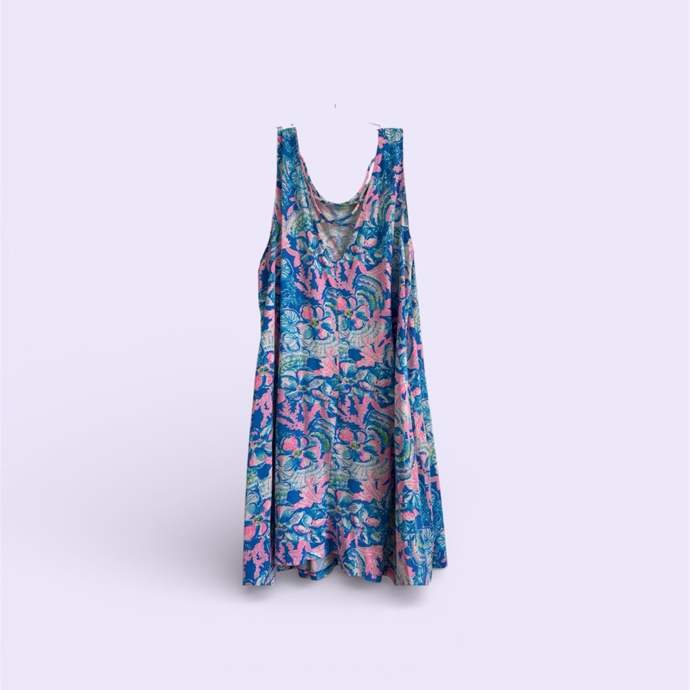 Lilly Pulitzer Blue and Pink Floral Mini Dress